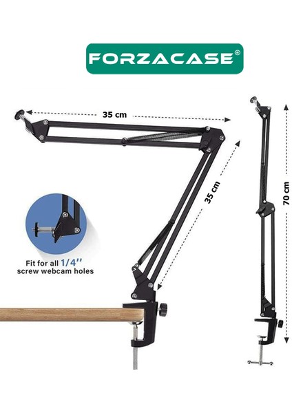 Makas Kol Tasarımlı Ayarlanabilir Masa Tipi Mikrofon Standı 35CM x 35CM - FC1090