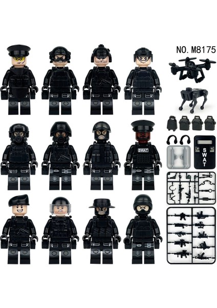 12 Adet Swat Askerleri Mini Figür Seris Görsel Gibidir