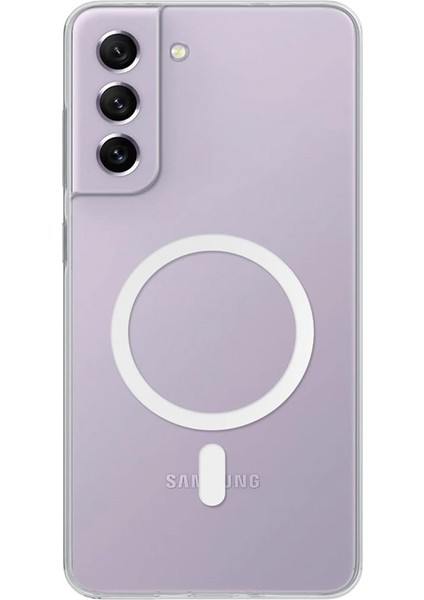 Samsung Galaxy S21 Fe Kılıf Sararmaz Slim Magsafe Wireless Kablosuz Şarj Uyumlu Manyetik Şeffaf Kapak