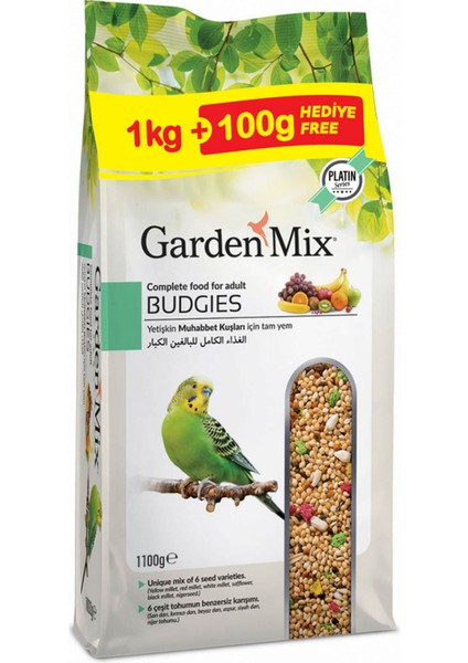 Gardenmix Platin Meyveli Muhabbet Kuş Yemi 1.1 kg x 2 Adet Sptgl