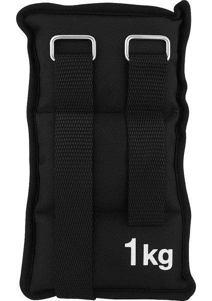 El ve Ayak Bilek Ağırlığı 2x1 kg Kum Torbası Korsesi Ağırlık Kas Güçlendirmek Pilates 1kg Siyah Set