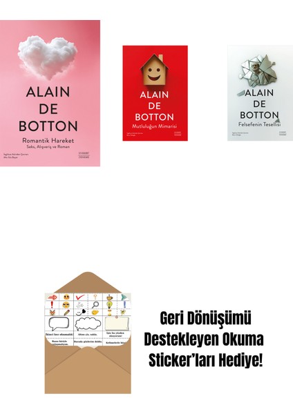 Romantik Hareket + Mutluluğun Mimarisi + Felsefenin Tesellisi + Okuma Sticker'ları