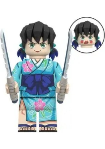 Mini Figür Anime Yapı Taşları Demon Slayer Hashibira Inosuke fiyatları