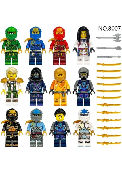 12 Adet Ninja Go Yapı Taşları Uyumlu