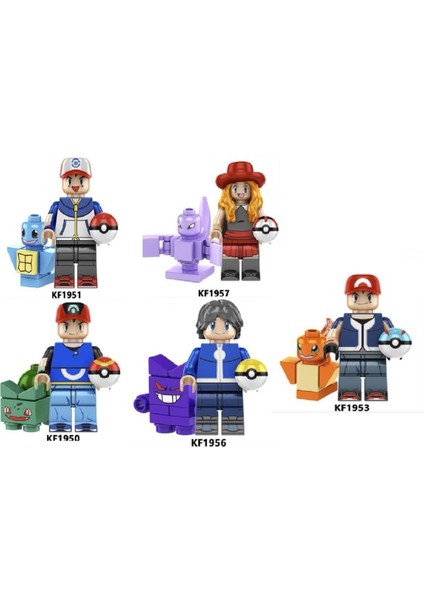 5 Adet Uyumlu Yapı Taşları Pokemon Serisi