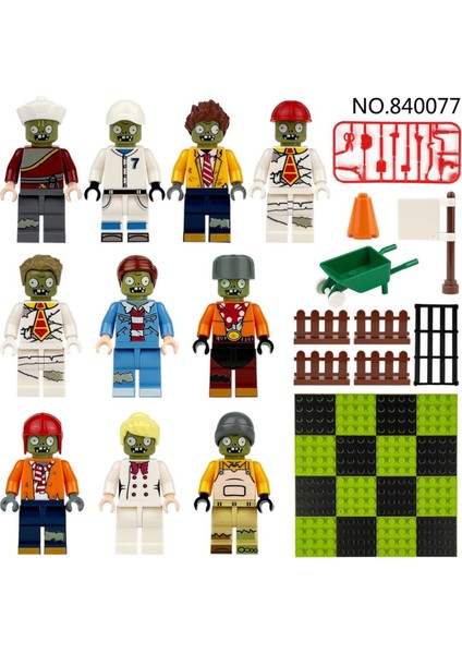 Yapı Taşları 10 Mini Figürlü Peysaj Işleri Plaka Lı Set Görsel Gibi
