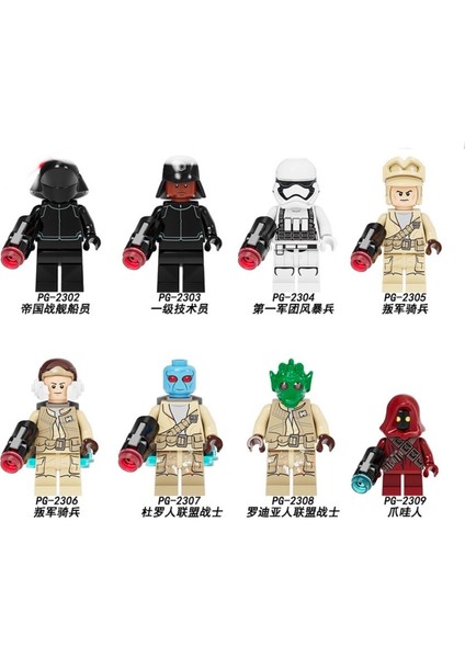 Uyumlu Yapı Taşları 8 Adet Starwarss Görsel Gibidir