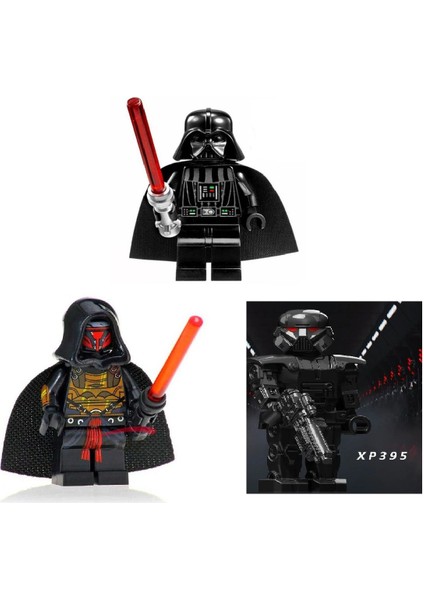 3 Lü Starwars Darth Revan -Darth Vader Klon Uyumlu Yapı Taşları