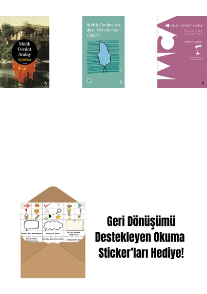 Aylaklar (Ciltli) + Everest Açıkhava 3 - Mikado’nun Çöpleri + Suçumuz Edebiyat + Okuma Sticker'ları