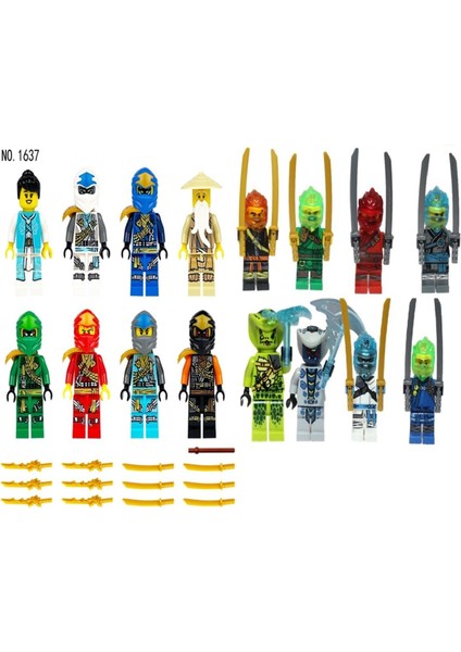 16 Adet Ninja Go Yapı Taşları Uyumlu