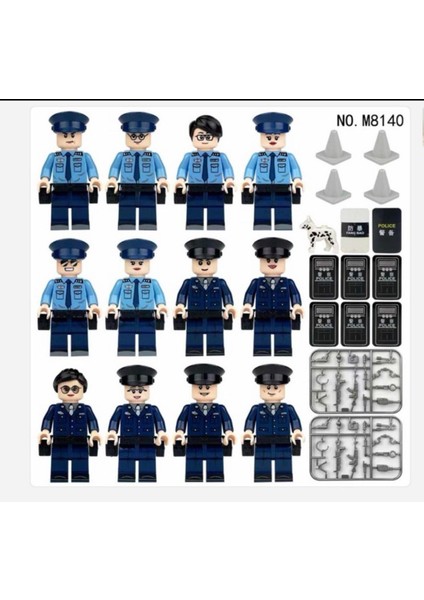 Mini Figür 12 Li Polis Yapı Taşları Görsel Gibidir