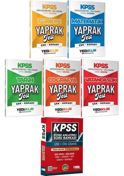 Türkçe Matematik Tarih Coğrafya Vatandaşlık Çek Kopart Yaprak Test - Lise Önlisans Konu Ant. Soru