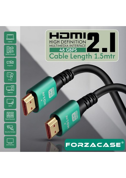 Ultra Hdtv 8k Yüksek Hızlı HDMI Kablosu - 1.5 Metre | Tv Ps5 8k 60Hz, 4K 120Hz - FC1085 fiyatları