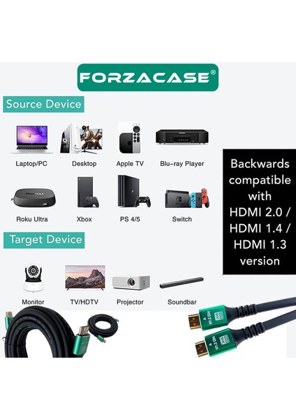 Ultra Hdtv 8k Yüksek Hızlı HDMI Kablosu - 1.5 Metre | Tv Ps5 8k 60Hz, 4K 120Hz - FC1085 fırsatları