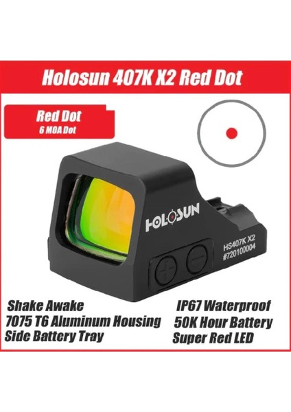 HS407K X2 Refleks Red Dot (6 Moa) Optik Nişangah fırsatları