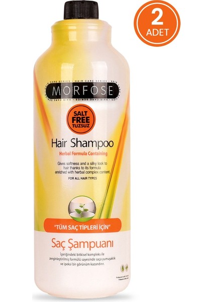 Tuzsuz Şampuan Tüm Saçlar Için 1000 ml 2'li Set