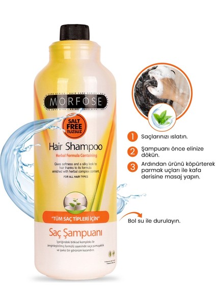 Tuzsuz Şampuan Tüm Saçlar Için 1000 ml 2'li Set modelleri