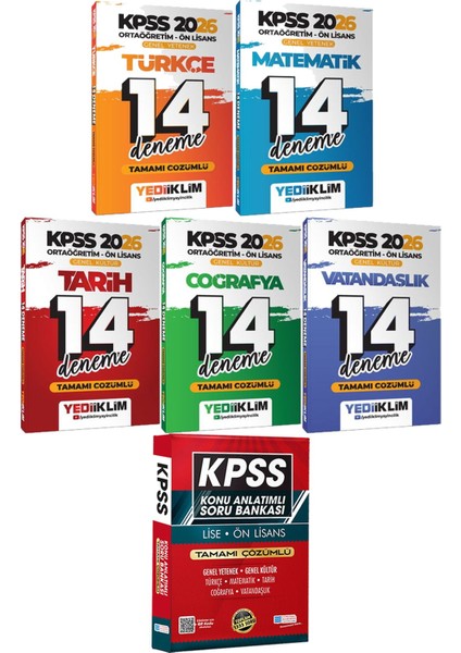 Ortaöğretim Türkçe Matematik Tarih Coğrafya Vatandaşlık 14 Deneme - Lise Önlisans Konu Ant. Soru