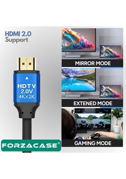 Ultra Hd 4K Yüksek Hızlı HDMI Kablosu - 3 Metre | Tv Ps5 4K 60Hz - FC1081 modelleri