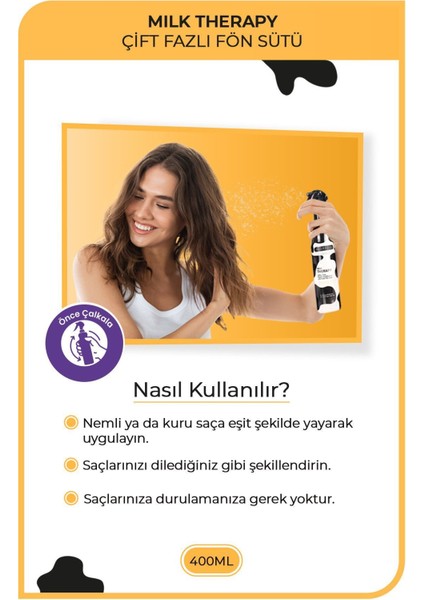 Milk Therapy Çift Fazlı Saç Bakım Fön Suyu 400 ml