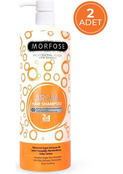 Morfose Argan Içeren Saç Şampuanı 1000 ml 2 Adet
