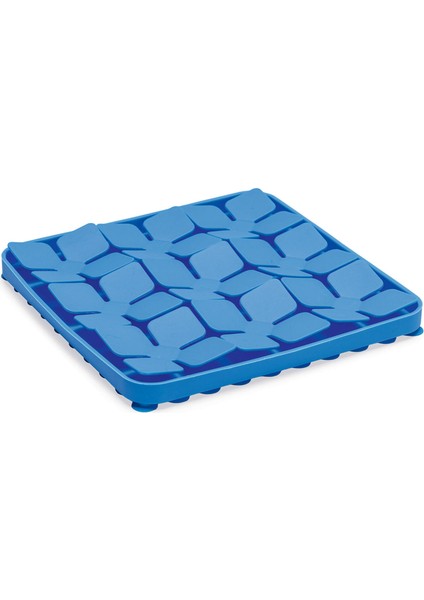 Yavru Köpek Mama Yeme Oyuncağı, Kare Şeklinde, Silikon, Mavi, 20X20CM Sptgl