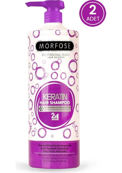 Morfose Keratin Içeren Saç Şampuanı 1000 ml 2 Adet