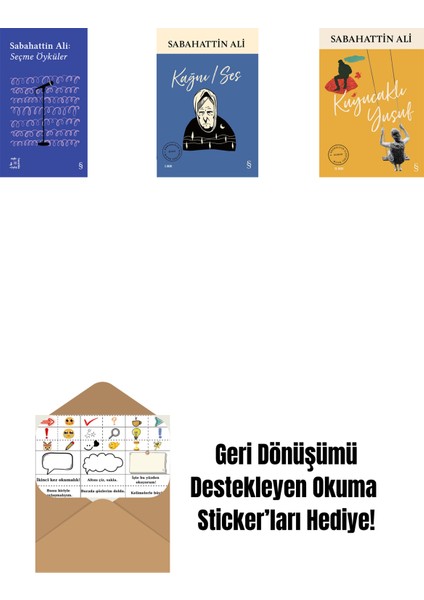 Everest Açıkhava 1 - Sabahattin Ali Seçme Öyküler + Kağnı / Ses + Kuyucaklı Yusuf + Okuma Sticker'ları