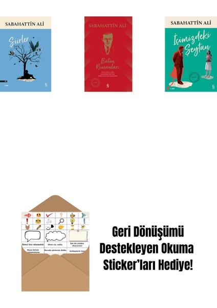 Şiirler + Sabahattin Ali Bütün Romanları (Ciltli) + Içimizdeki Şeytan + Okuma Sticker'ları