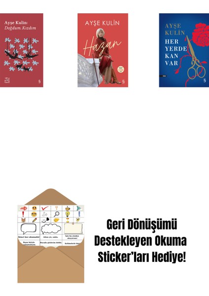 Everest Açıkhava 19 - Doğdum. Kızdım + Hazan + Her Yerde Kan Var (Ciltli) + Okuma Sticker'ları