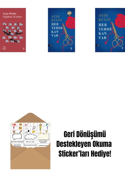 Everest Açıkhava 19 - Doğdum. Kızdım + Her Yerde Kan Var (Midi Boy) + Her Yerde Kan Var (Ciltli) + Okuma Sticker'ları