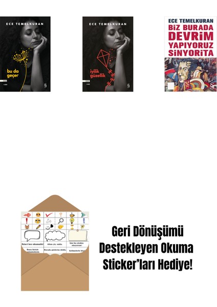 Bu Da Geçer + Iyilik Güzellik + Biz Burada Devrim Yapıyoruz Sinyorita (Cep Boy) + Okuma Sticker'ları