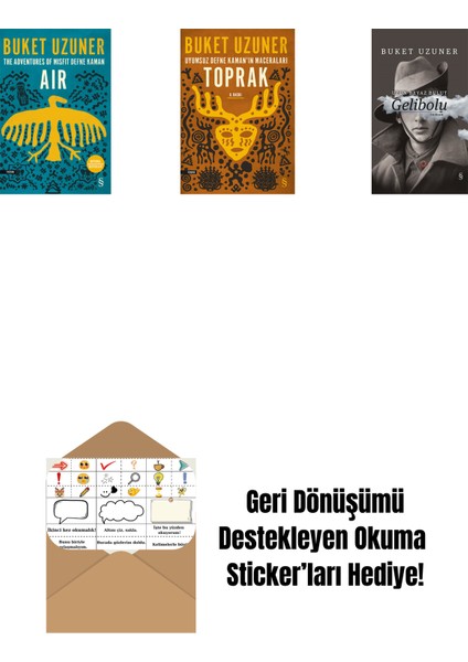 Air - The Adventures Of Misfit Defne Kaman + Uyumsuz Defne Kaman'ın Maceraları - Toprak + Gelibolu (Ciltli) + Okuma Sticker'ları