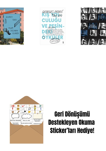 Yaşam Kullanma Kılavuzu (Ciltli) + Kış Yolculuğu ve Peşindeki Öyküler + Mekân Feşmekân + Okuma Sticker'ları