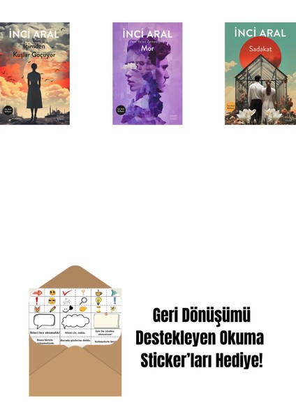 Içimden Kuşlar Göçüyor + Mor + Sadakat + Okuma Sticker'ları