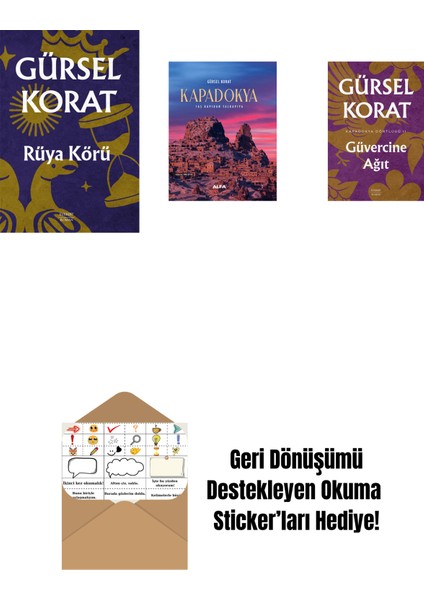 Rüya Körü + Kapadokya (Ciltli) + Güvercine Ağıt + Okuma Sticker'ları