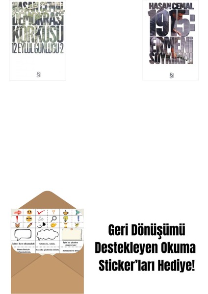 Demokrasi Korkusu + 1915: Ermeni Soykırımı + Okuma Sticker'ları