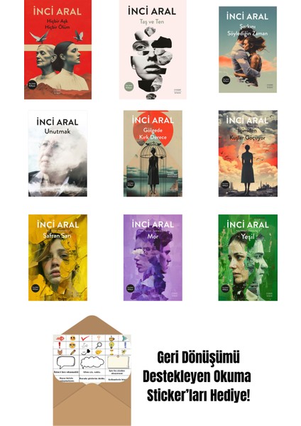 Inci Aral 9 Kitap Set + Okuma Sticker'ları