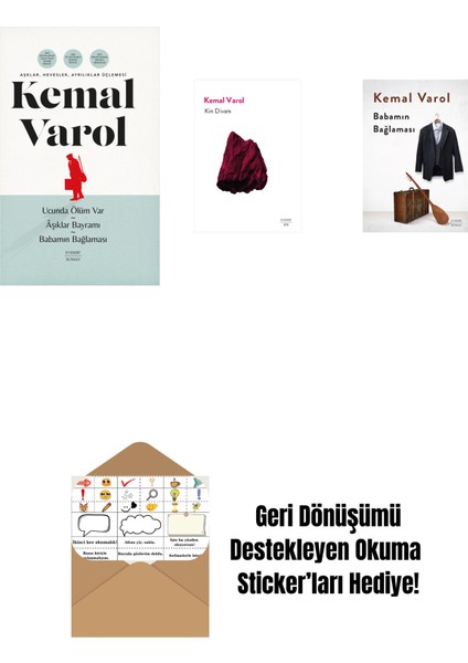 Aşklar, Hevesler, Ayrılıklar Üçlemesi (Ciltli) + Kin Divanı + Babamın Bağlaması (Ciltli) + Okuma Sticker'ları
