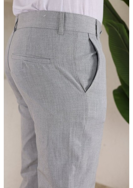 Erkek Slim Fit Likralı Bilek Boy Dilli Kumaş Pantolon fırsatları