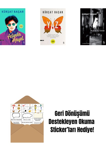 Aslında Hayal + Yaz + Music By My Bedside + Okuma Sticker'ları
