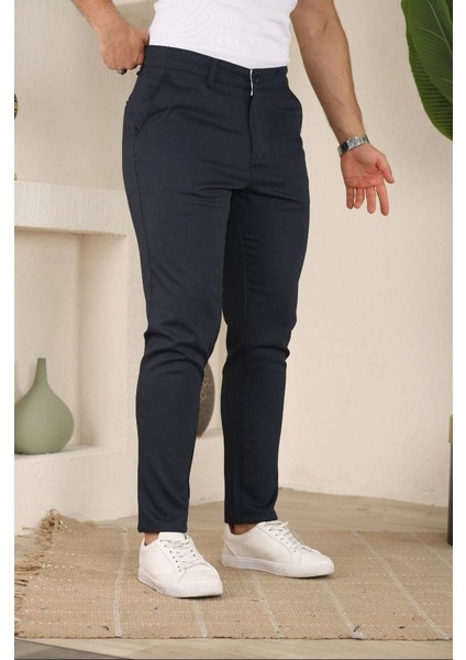 Erkek Casual Slim Fit Cord Desenli Kumaş Pantolon