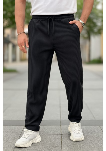 Erkek Bağcıklı Pileli Baggy Pantolon