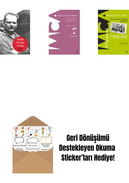 Melih Cevdet Anday - Bütün Şiirleri (Ciltli) + Suçumuz Edebiyat + Kalabalığın Şiiri + Okuma Sticker'ları