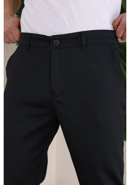 Erkek Casual Slim Fit Cord Desenli Kumaş Pantolon
