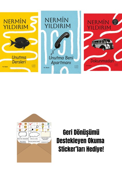 Unutma Dersleri (Ciltli) + Unutma Beni Apartmanı (Ciltli) + Dokunmadan (Ciltli) + Okuma Sticker'ları