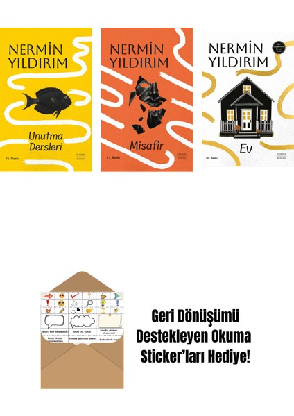 Unutma Dersleri (Ciltli) + Misafir (Ciltli) + Ev + Okuma Sticker'ları