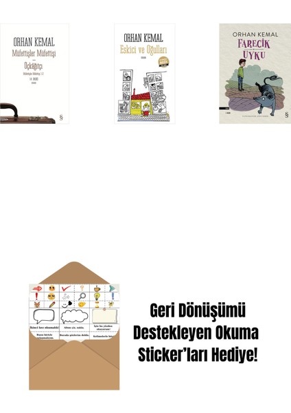Müfettişler Müfettişi - Üçkâğıtçı (2 Kitap Bir Arada) + Eskici ve Oğulları (Midi Boy) + Farecik Uyku + Okuma Sticker'ları