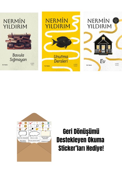 Bavula Sığmayan (Ciltli) + Unutma Dersleri (Ciltli) + Ev (Ciltli) + Okuma Sticker'ları