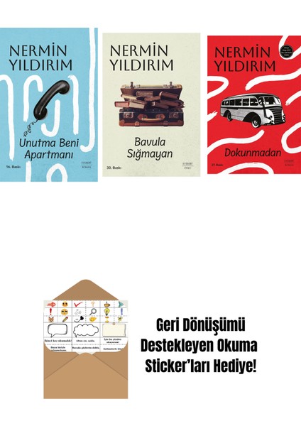 Unutma Beni Apartmanı (Ciltli) + Bavula Sığmayan + Dokunmadan + Okuma Sticker'ları